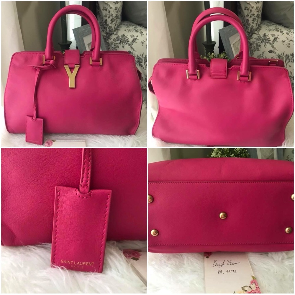 ❌SOLD❌ YSL  "Classic Y Cabas" in Fuchsia Pink - Picture 3 of 8